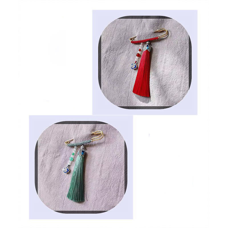Buddha Stones Vintage chalcedoon kralen kwastjes positieve Broche - image 8