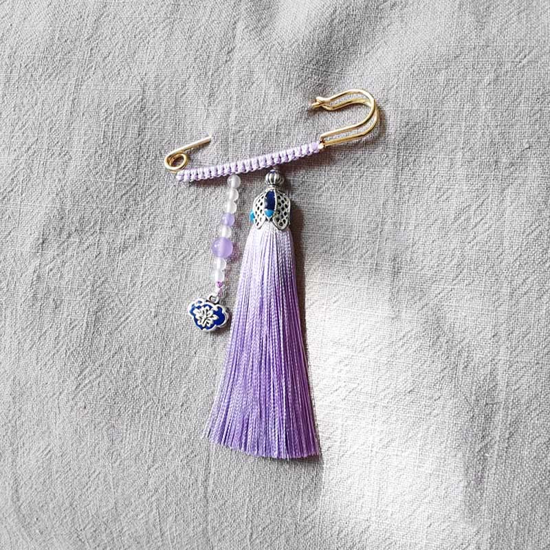 Buddha Stones Vintage chalcedoon kralen kwastjes positieve Broche - image 5