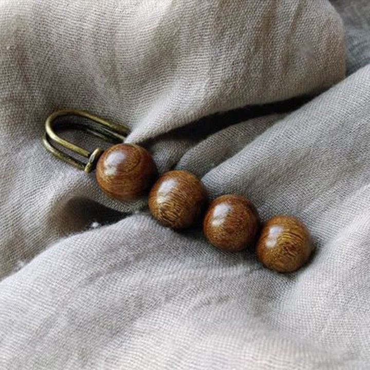 Buddha Stones Vintage Sandelhout Agathis Alba Ebbenhout Peltogyne Kralen Genezende Broche - Gouden sandelhout - image 0