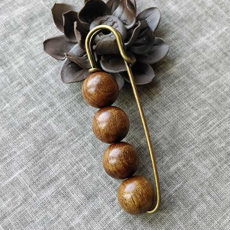 Buddha Stones Vintage Sandelhout Agathis Alba Ebbenhout Peltogyne Kralen Genezende Broche - image 2