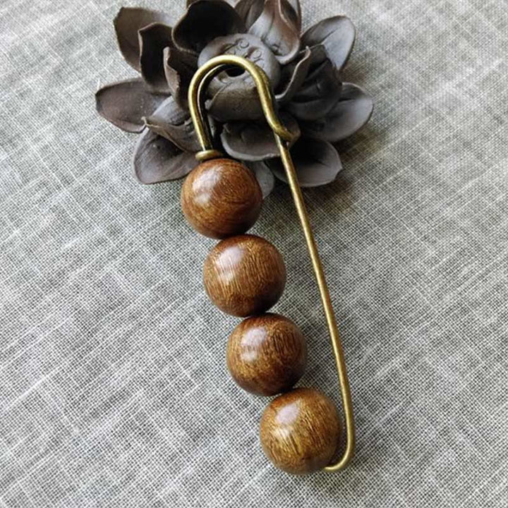 Buddha Stones Vintage Sandelhout Agathis Alba Ebbenhout Peltogyne Kralen Genezende Broche - image 2