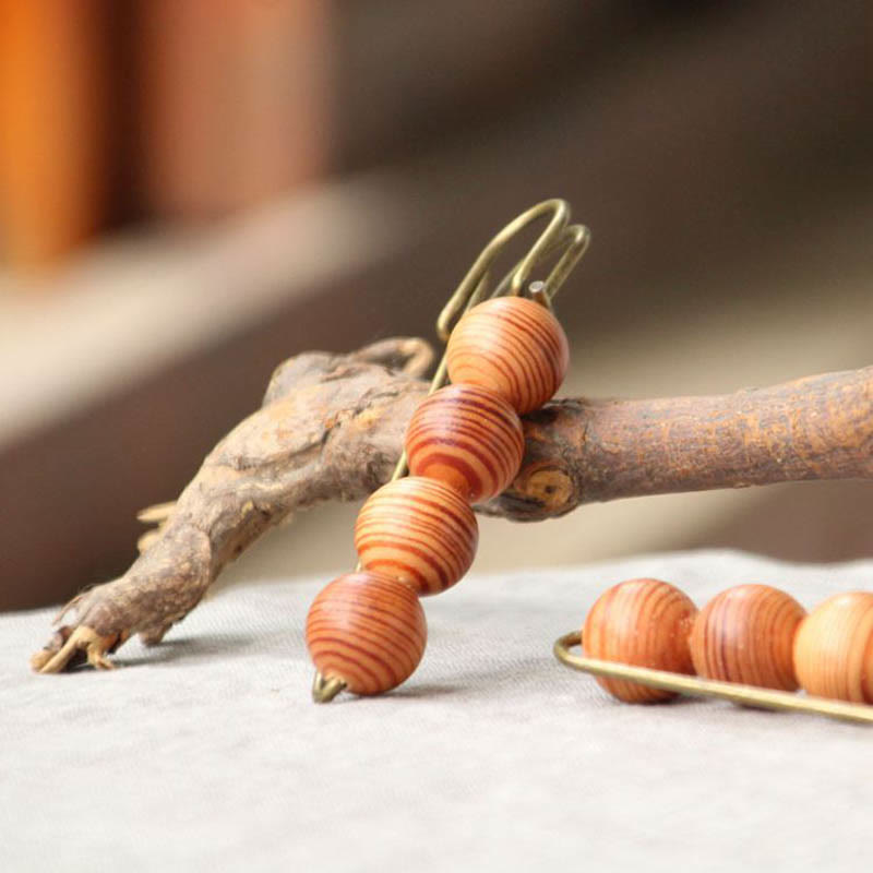 Buddha Stones Vintage Sandelhout Agathis Alba Ebbenhout Peltogyne Kralen Genezende Broche - image 12