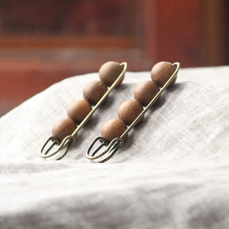 Buddha Stones Vintage Sandelhout Agathis Alba Ebbenhout Peltogyne Kralen Genezende Broche - image 28
