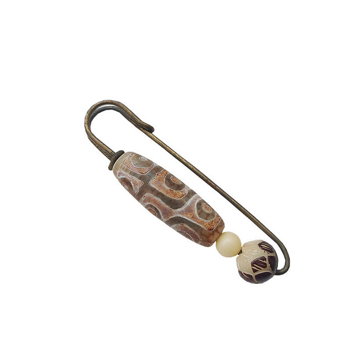Buddha Stones Negenoog Dzi-kraal Bodhizaad Lotus Broche - image 4