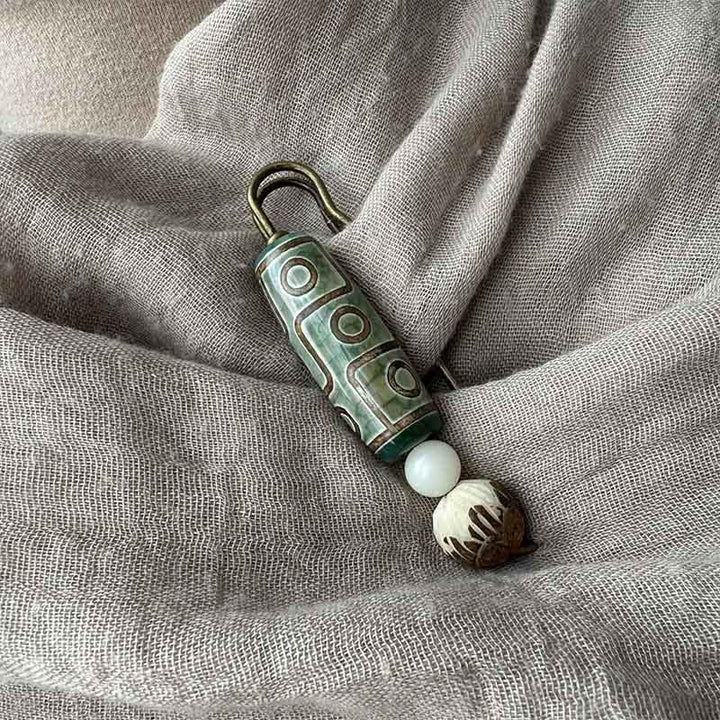 Buddha Stones Negenoog Dzi-kraal Bodhizaad Lotus Broche - image 9