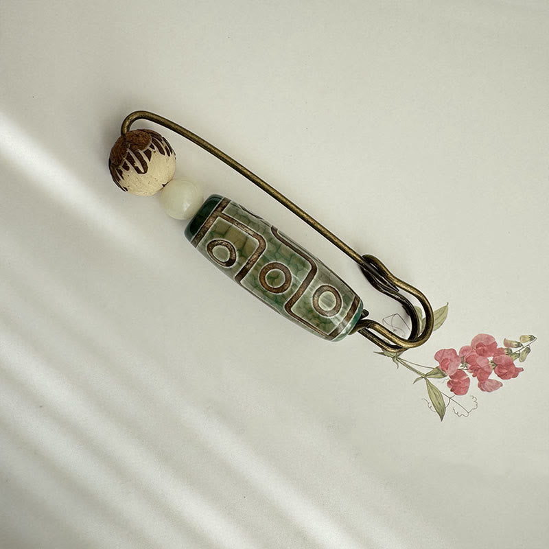 Buddha Stones Negenoog Dzi-kraal Bodhizaad Lotus Broche - image 11