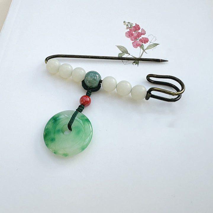 Buddha Stones Bodhizaadjade vredesgesp Broche - image 1