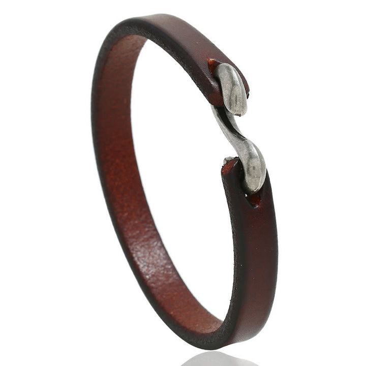 Buddha Stones Vintage leren Armband met eenvoudige gesp - image 8