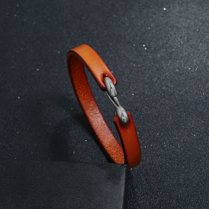 Buddha Stones Vintage leren Armband met eenvoudige gesp - image 1