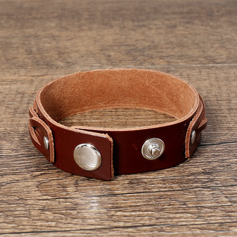 Buddha Stones Vintage geweven leren Armband met verstelbare gesp - image 3