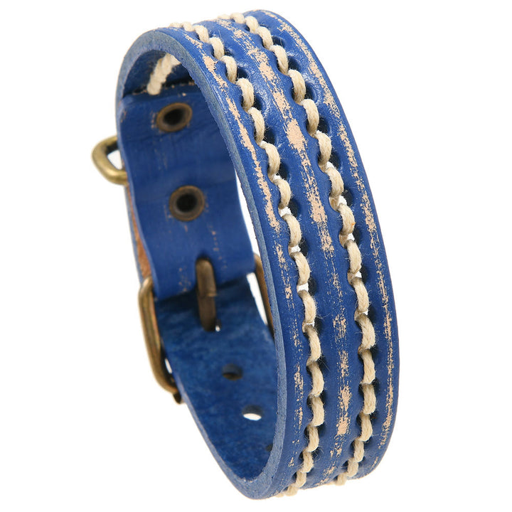 Buddha Stones Vintage leren Armband met verstelbare gesp - image 9