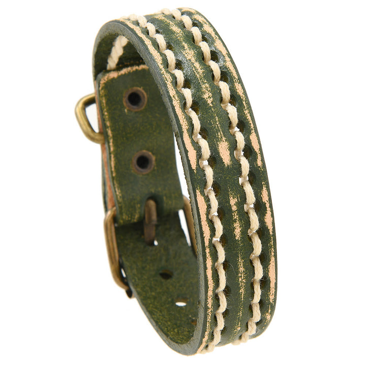 Buddha Stones Vintage leren Armband met verstelbare gesp - image 18
