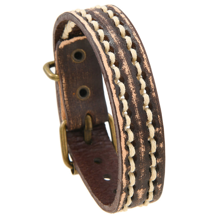 Buddha Stones Vintage leren Armband met verstelbare gesp - image 14
