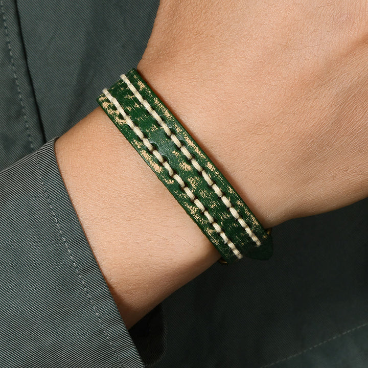 Buddha Stones Vintage leren Armband met verstelbare gesp - image 2