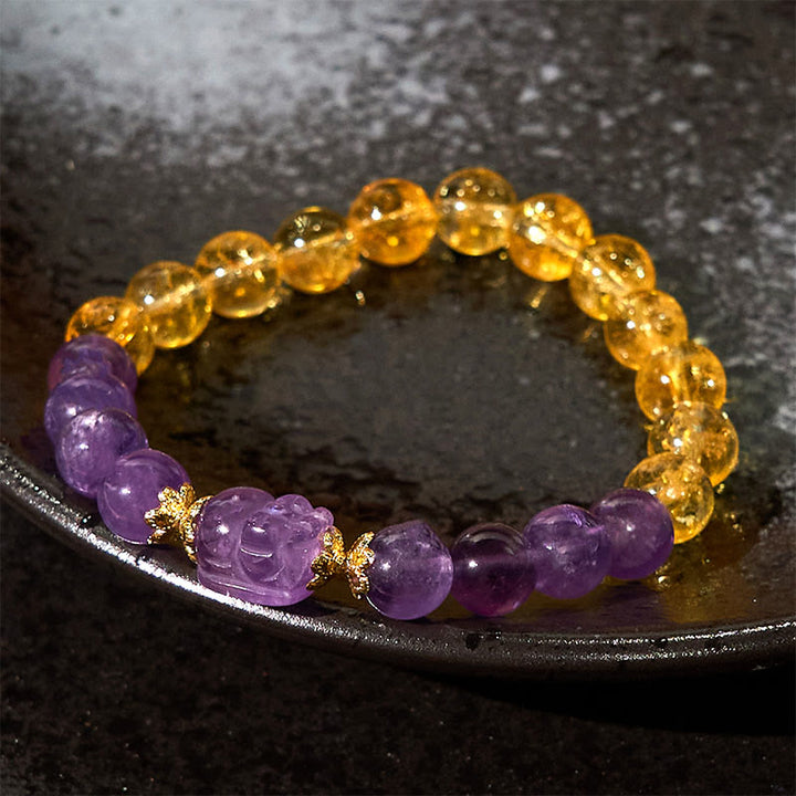 Buddha Stones Citrien Amethist PiXiu Armband - image 14