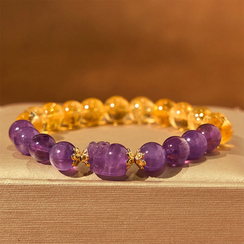 Buddha Stones Citrien Amethist PiXiu Armband - image 10