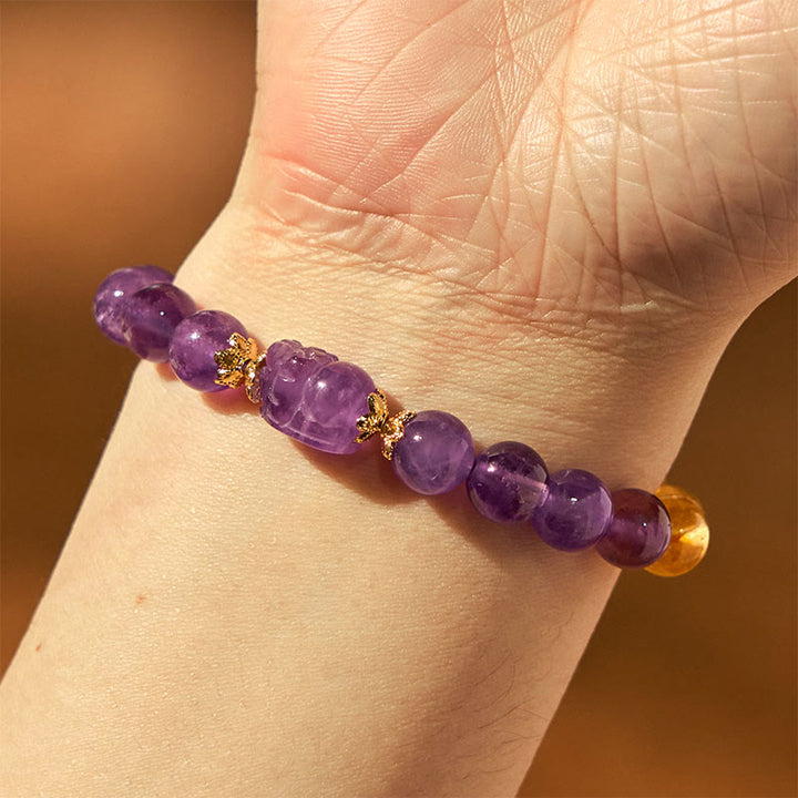 Buddha Stones Citrien Amethist PiXiu Armband - image 4