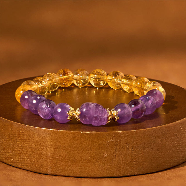 Buddha Stones Citrien Amethist PiXiu Armband - image 12