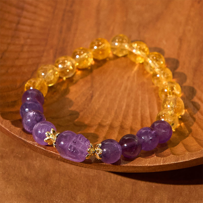 Buddha Stones Citrien Amethist PiXiu Armband - image 1