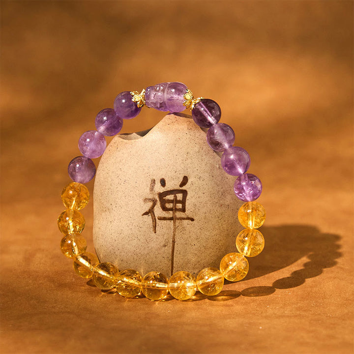 Buddha Stones Citrien Amethist PiXiu Armband - image 9