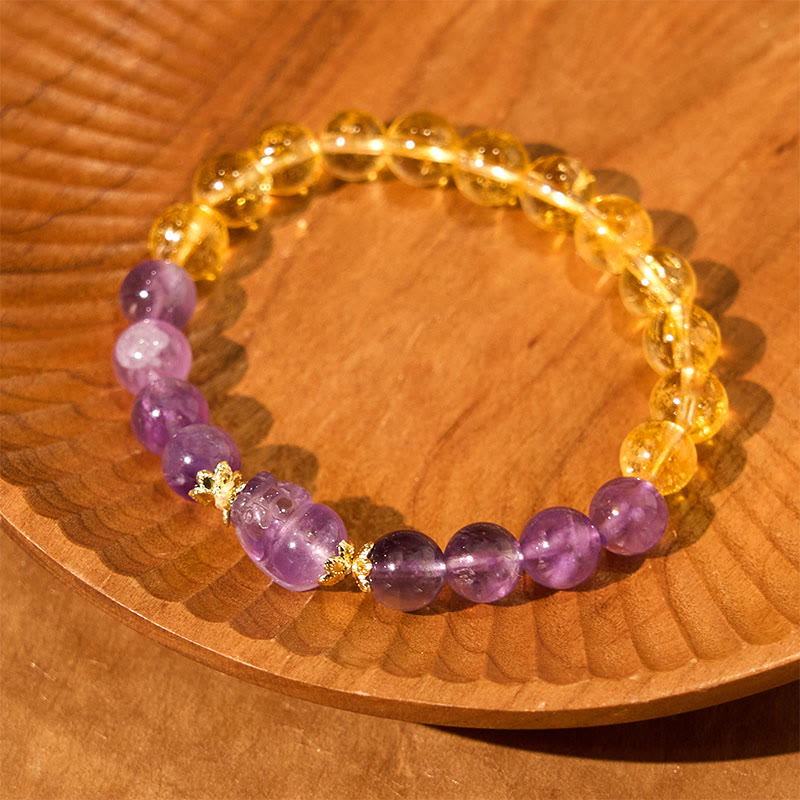 Buddha Stones Citrien Amethist PiXiu Armband - image 13
