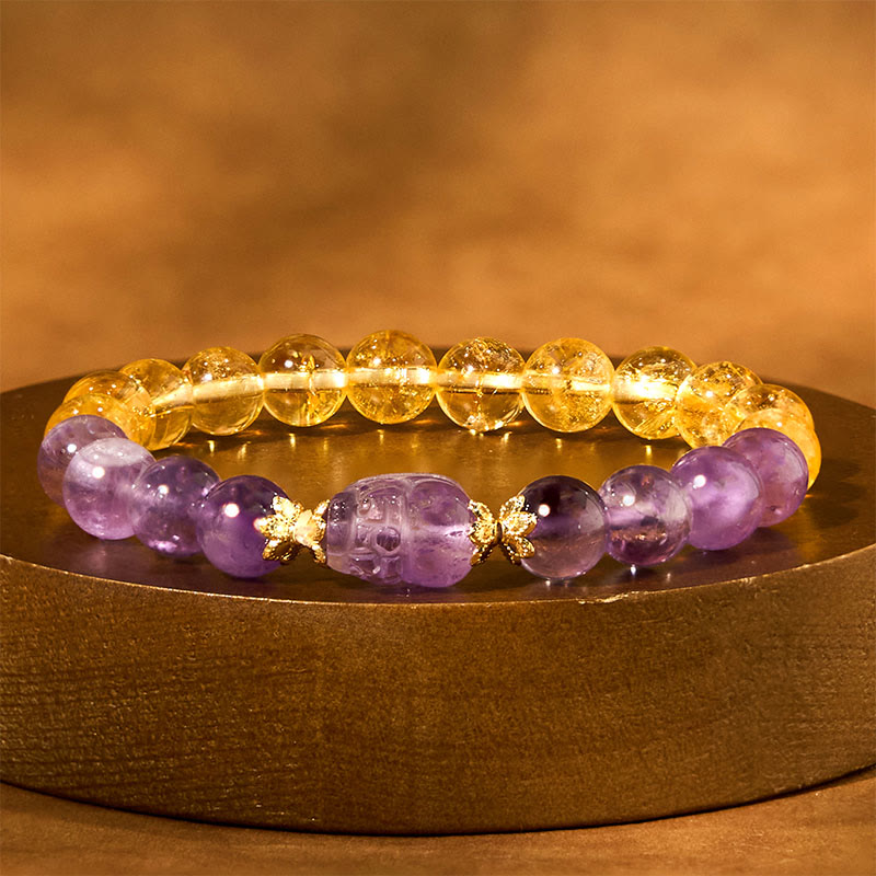 Buddha Stones Citrien Amethist PiXiu Armband - image 11