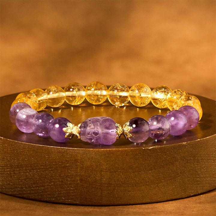 Buddha Stones Citrien Amethist PiXiu Armband - image 11