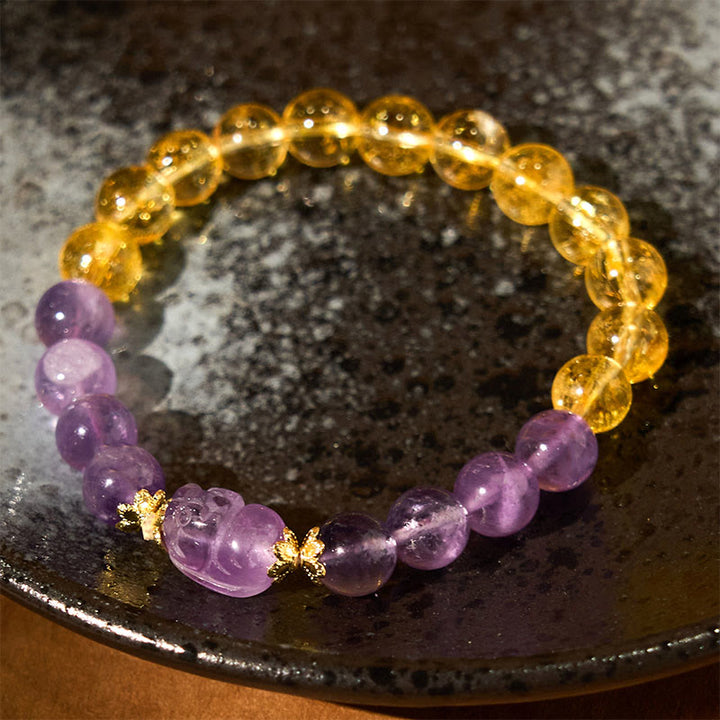 Buddha Stones Citrien Amethist PiXiu Armband - image 2