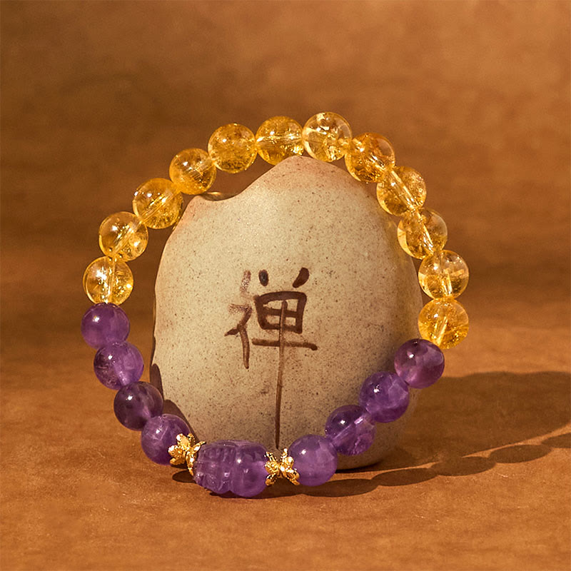 Buddha Stones Citrien Amethist PiXiu Armband - image 3