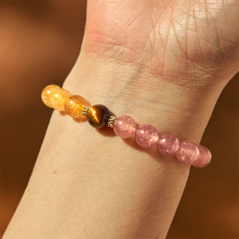 Buddha Stones Aardbeikwarts PiXiu Rutielkwarts kralen Genezende Armband - image 5