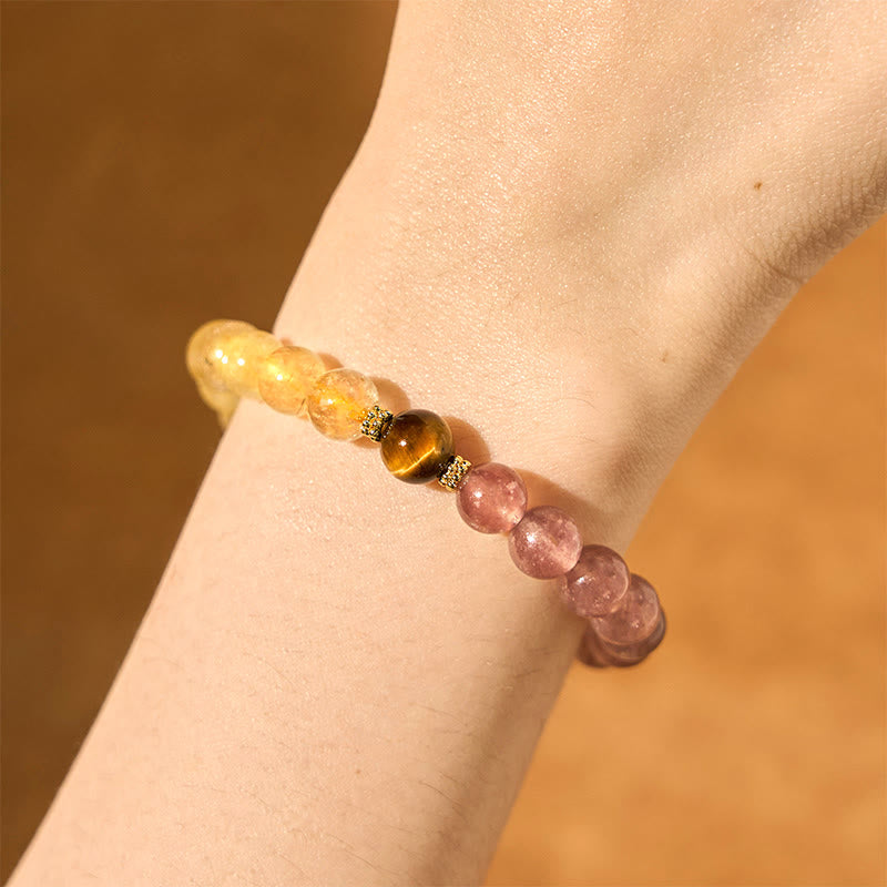 Buddha Stones Aardbeikwarts PiXiu Rutielkwarts kralen Genezende Armband - image 15