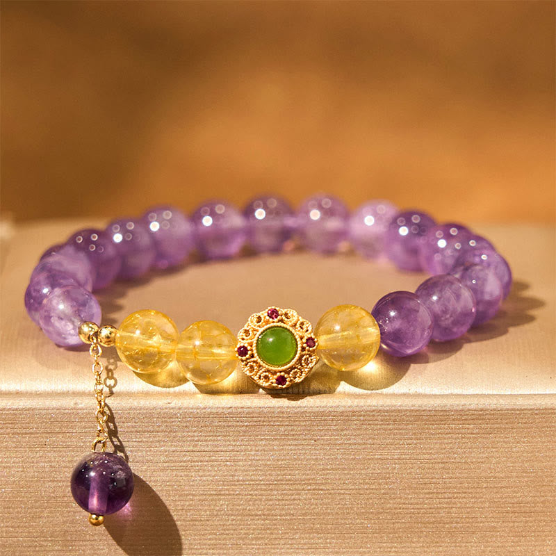 Buddha Stones Natuurlijke amethist meditatie- en Armband - Amethist (Polsomtrek: 15-16 cm) - image 0