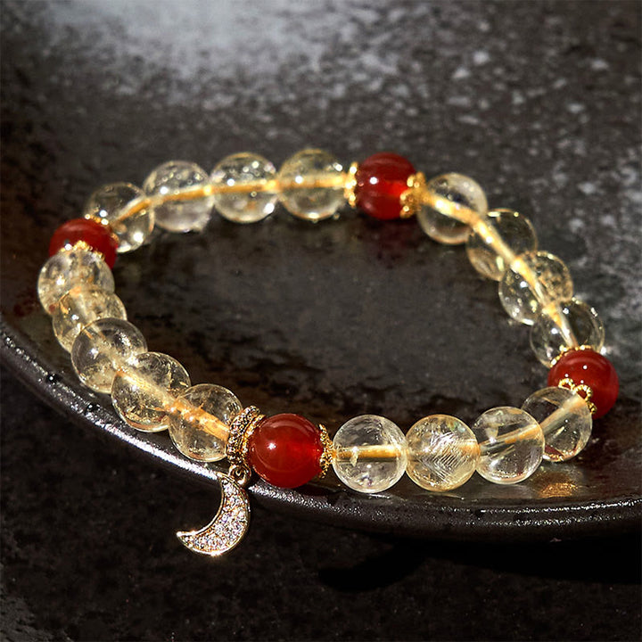 Buddha Stones Citrien Rode Agaat Maan Armband - image 9