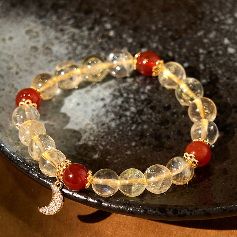 Buddha Stones Citrien Rode Agaat Maan Armband - image 3