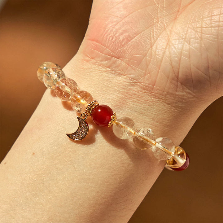 Buddha Stones Citrien Rode Agaat Maan Armband - image 4