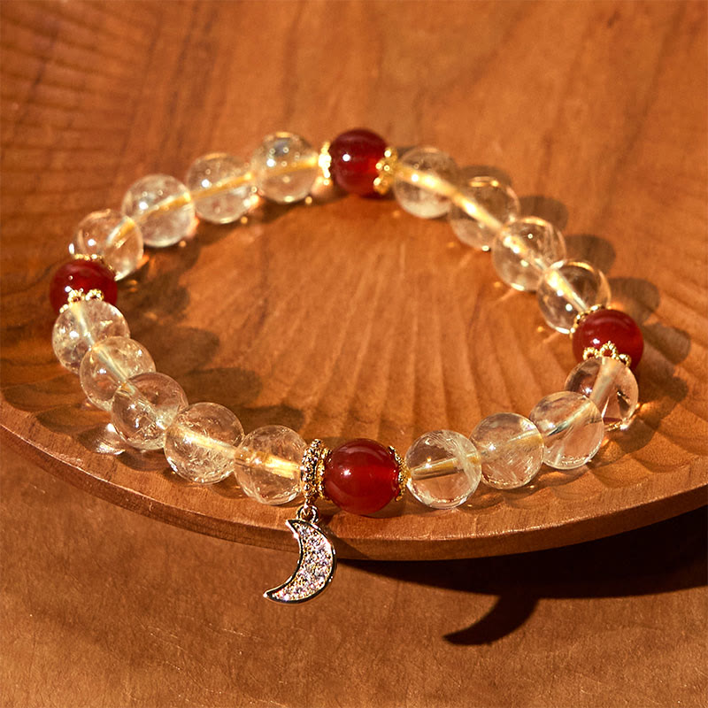 Buddha Stones Citrien Rode Agaat Maan Armband - image 2