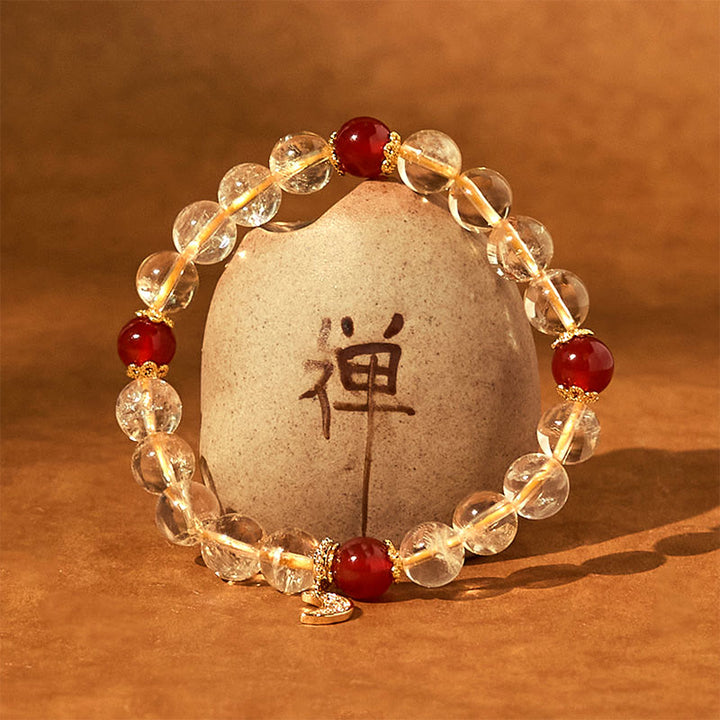 Buddha Stones Citrien Rode Agaat Maan Armband - image 10
