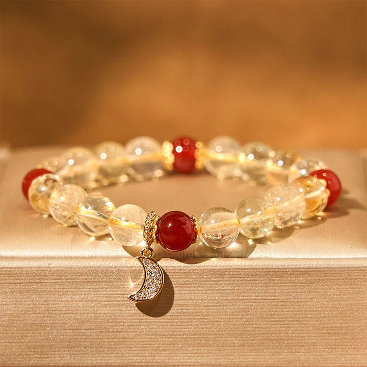 Buddha Stones Citrien Rode Agaat Maan Armband - image 1