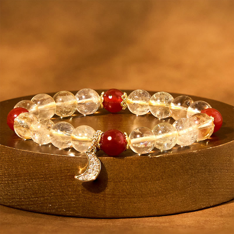 Buddha Stones Citrien Rode Agaat Maan Armband - image 12