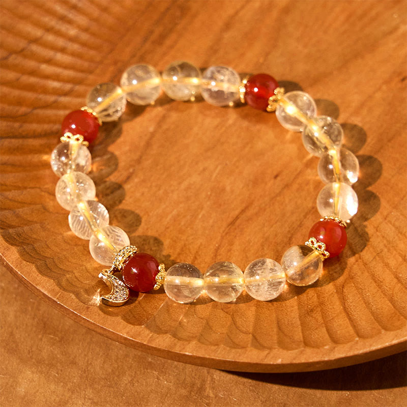 Buddha Stones Citrien Rode Agaat Maan Armband - image 11