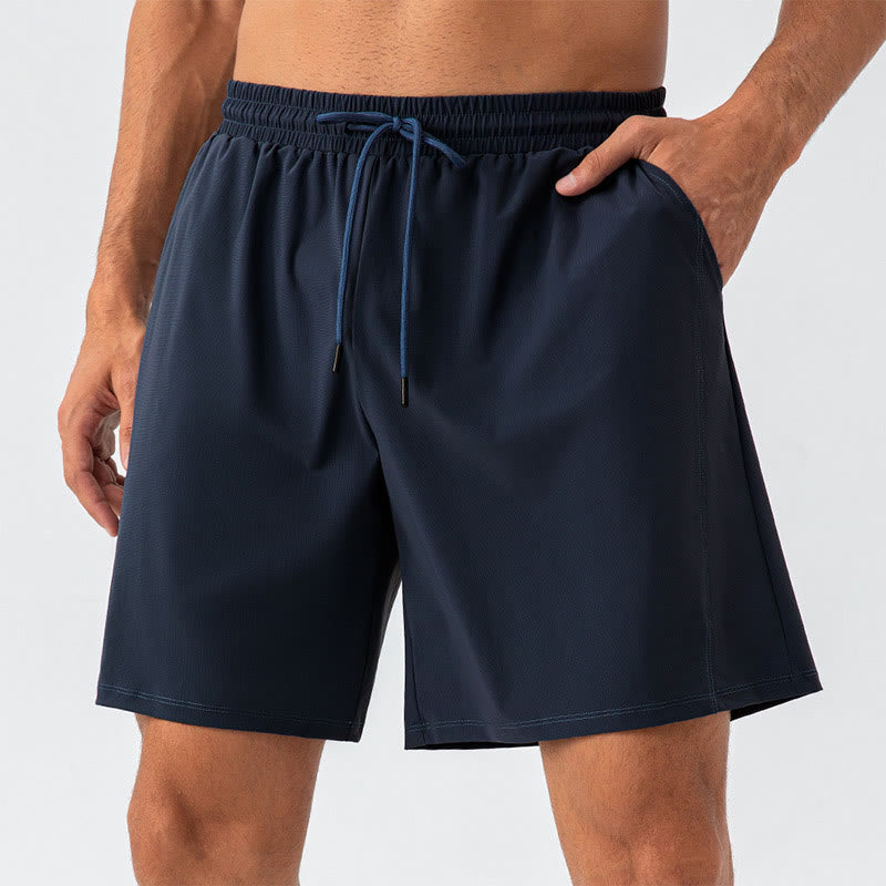 Buddha Stones Casual, ademende, losse, sneldrogende sportshorts voor heren met Zakken van nylon. - Middernachtblauw - US/UK/AU44, EU54 (2XL) - image 0