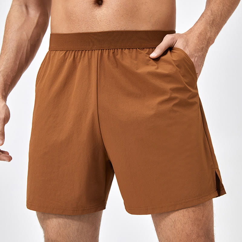 Buddha Stones Casual, losse, sneldrogende sportshorts voor heren met Zakken van nylon. - Donkergoudenroede - US/UK/AU44, EU54 (2XL) - image 0