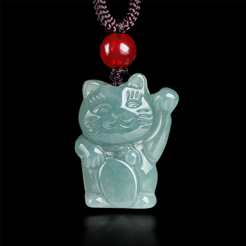 Buddha Stones Gelukskat Jade Overvloed Ketting - Aqua Jade - image 8