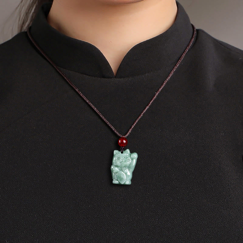 Buddha Stones Gelukskat Jade Overvloed Ketting - image 9
