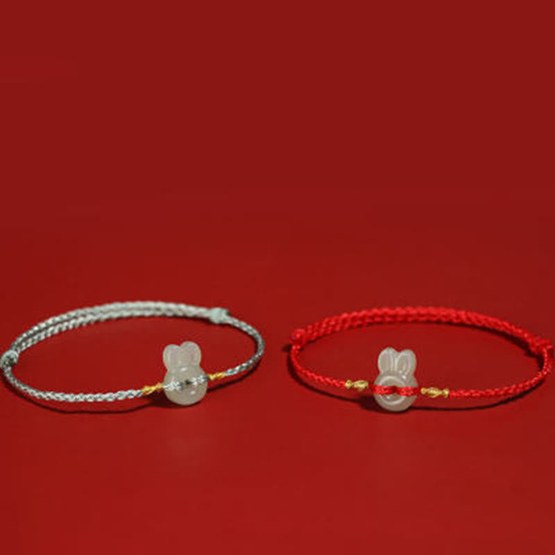Buddha Stones Hetian Jade schattige konijn Armband - image 5