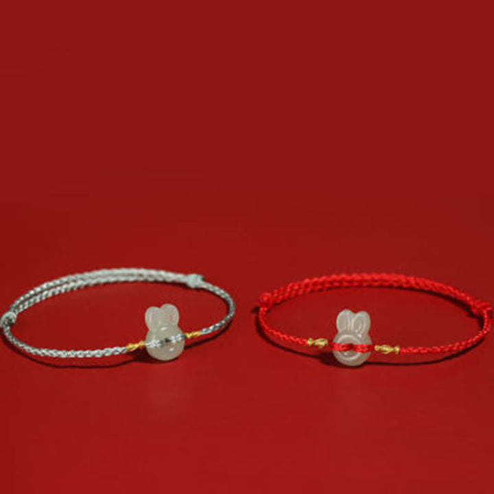 Buddha Stones Hetian Jade schattige konijn Armband - image 5