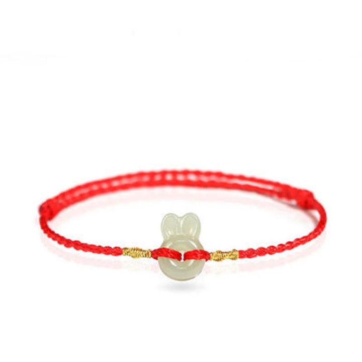 Buddha Stones Hetian Jade schattige konijn Armband - image 1