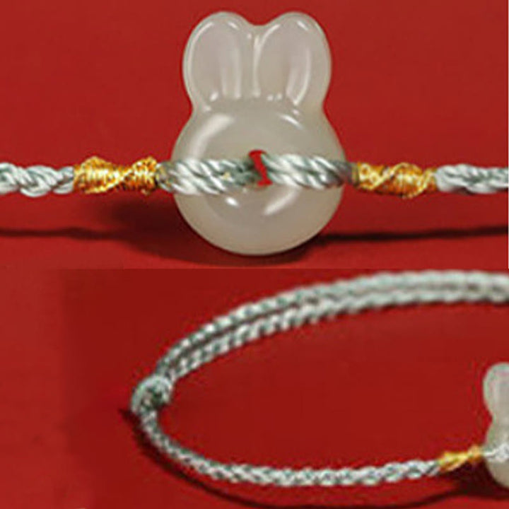 Buddha Stones Hetian Jade schattige konijn Armband - image 4