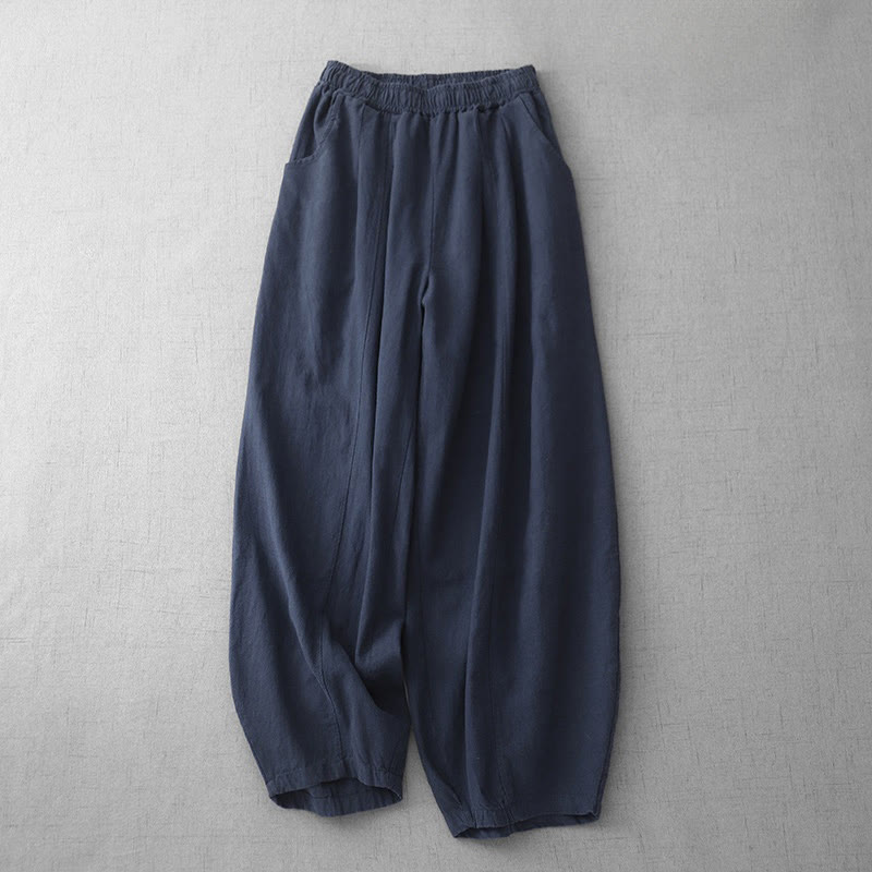 Buddha Stones Casual effen harembroek voor dames met Zakken - Marine - US8-10，UK/AU12-14，EU40-42 (2XL) - image 18