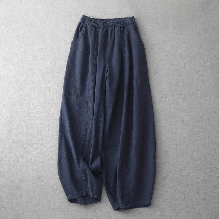 Buddha Stones Casual effen harembroek voor dames met Zakken - Marine - US8-10，UK/AU12-14，EU40-42 (2XL) - image 18